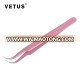 Tweezers Stainless Steel Slant Pink Tweezers